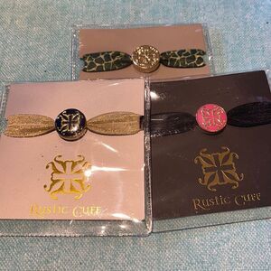 3 RUSTIC Cuff Hair Ties!